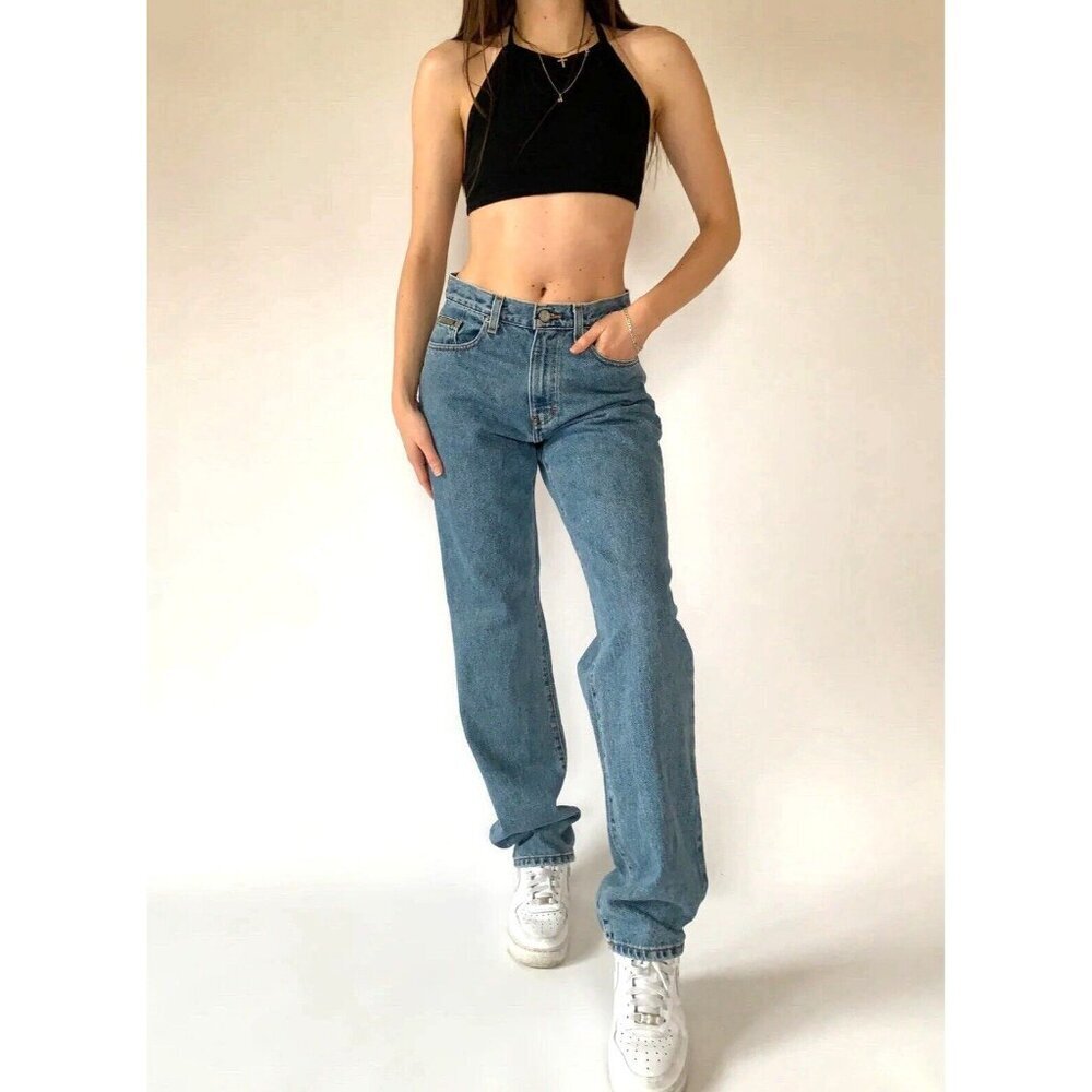 NEW! Vintage Calvin Klein Denim Jeans Relaxed Fit Stone Wash Made USA 34 x 30